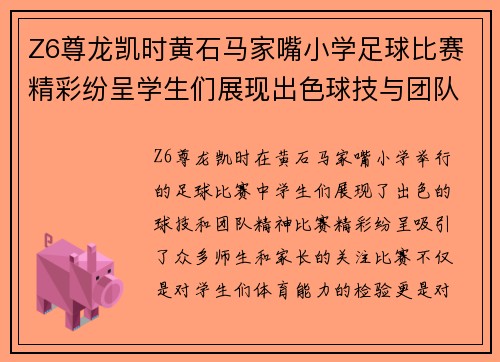 Z6尊龙凯时黄石马家嘴小学足球比赛精彩纷呈学生们展现出色球技与团队精神