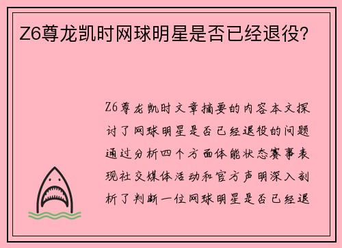 Z6尊龙凯时网球明星是否已经退役？